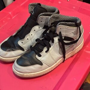 Kids Black and White High-Top Sneakers